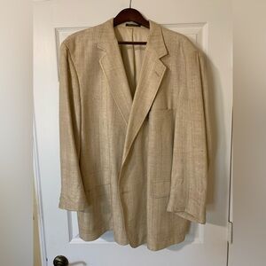 Vintage Fashion Tex by Mye & Stone Textured‎ Notched Lapel Blazer Jacket, Tan